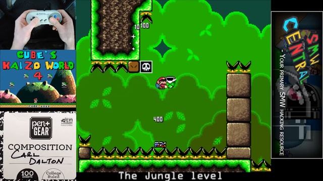 Cube's Kaizo World 4, The Jungle level (Mario ROM Hack) [shells] смотреть онлайн