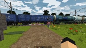 Minecraft: ВЛ60к - 739 двухсекционный с грузовым поездом