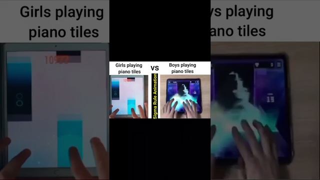 Girls playing piano tiles 🆚 Boys playing piano tiles смотреть онлайн