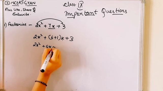 Important questions of class 9th...factorise 2x^2+7x+3 смотреть онлайн