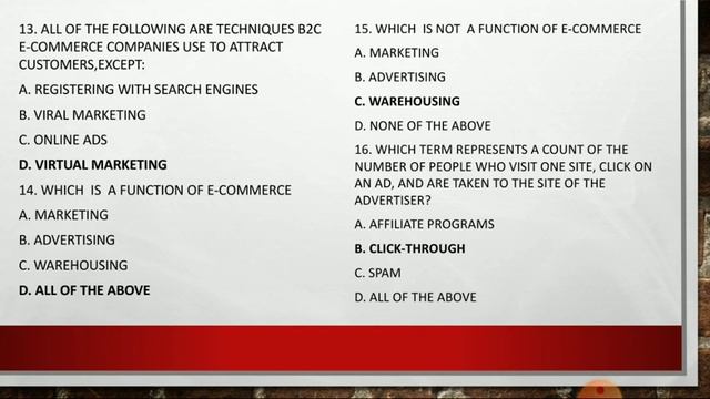 MCQ on E-commerce (part 1) смотреть онлайн