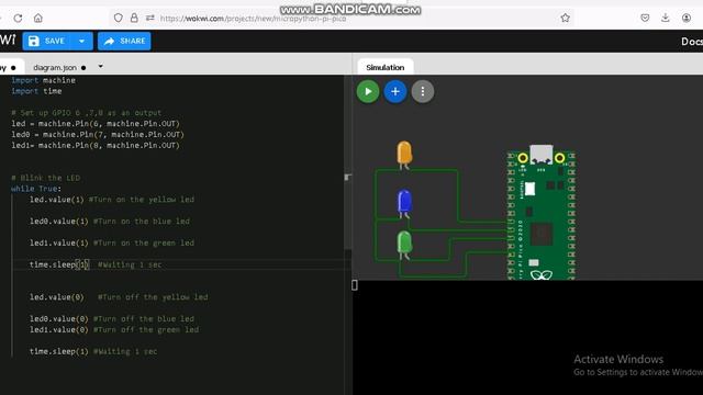 Raspberry Pi Pico on Wokwi with python смотреть онлайн