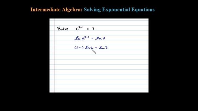 How to Solve an Exponential Equation using the Natural Log (Properties of the Log) смотреть онлайн