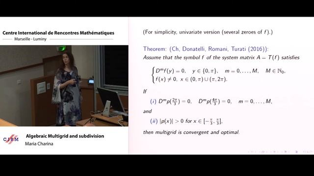 Maria Charina: Algebraic multigrid and subdivision смотреть онлайн