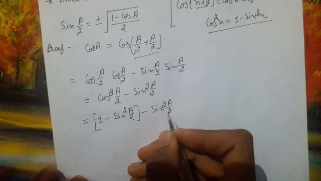 half angle formula proof ||sin A/2 = ±√[(1 - cos A) / 2] смотреть онлайн
