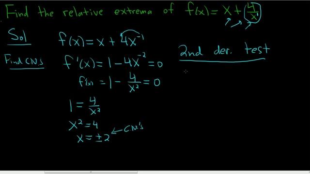 Finding the Relative Extrema of f(x) = x + 4/x смотреть онлайн