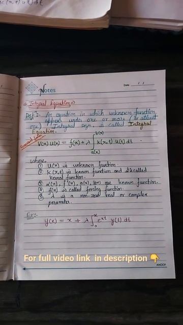 Definition of Integral equation #bhu смотреть онлайн