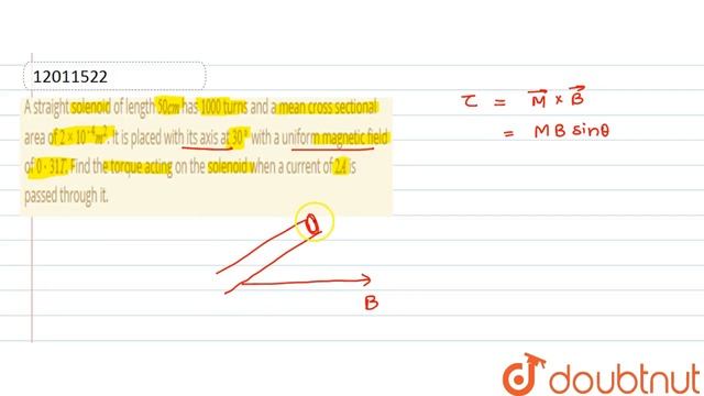 A straight solenoid of length 50cm has 1000 turns and a mean cross sectional area of 2xx10^-4m^2... смотреть онлайн