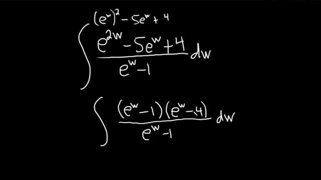 Integral of (e^(2w) - 5e^w + 4)/(e^w - 1) смотреть онлайн