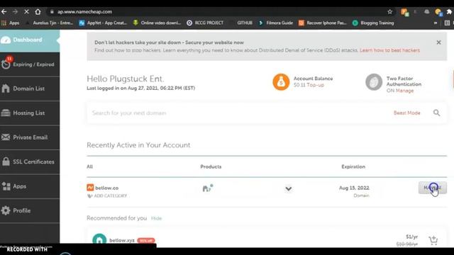 Web Design with WordPress #2- Switch to Namecheap Web Hosting DNS and Save. смотреть онлайн