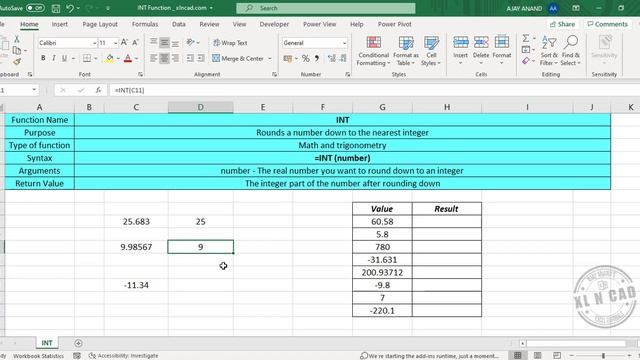 INT function in Excel - Excel Malayalam Tutorial смотреть онлайн