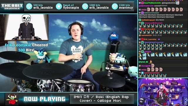 The8bitdrummer plays "Roki (English cover)" By Mori Calliope! смотреть онлайн