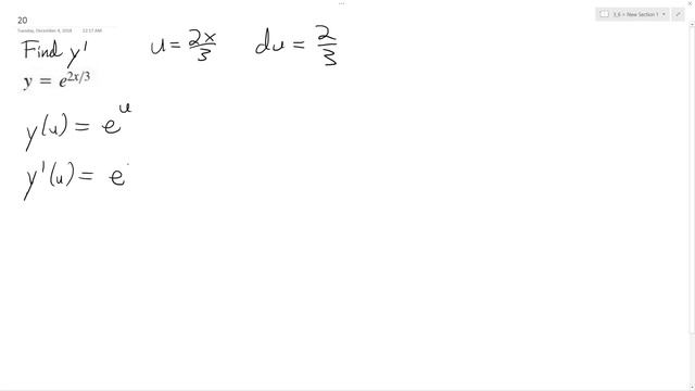 Y = E^(2x/3), Find The Derivative