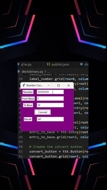 BASE CONVERTER #day1of30days #challenge #coding #python #baseconvertor #binary #decimal #mini #apps смотреть онлайн