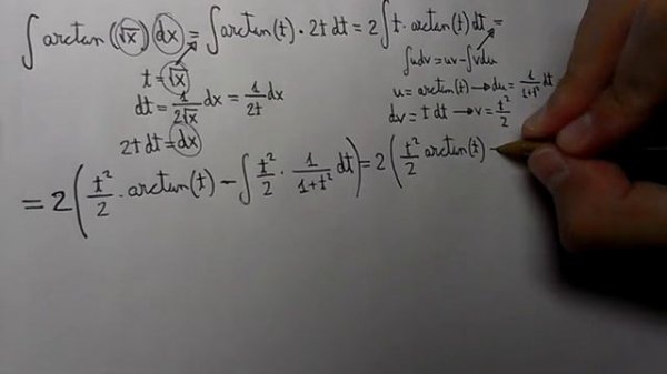 Integral of arctan(sqrt(x)) (substitution + by parts)