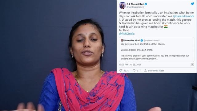 தமிழக வீராங்கனையை பெருமை படுத்திய பிரதமர் மோடி...!!!|Narendra Modi About Bhavani devi смотреть онлайн
