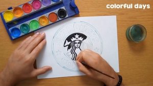 How to draw the Strabucks Coffee logo - old Starbucks Coffee logo