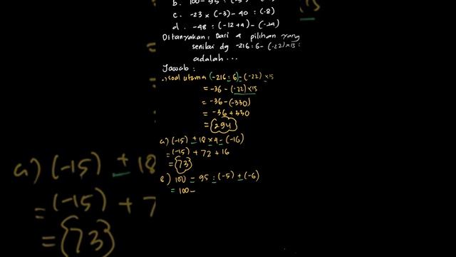 Hasil dari -216 : 6 - ( -22) x 15 senilai ... | PR Matematika U | Kelas 7 | 1 | Matematika смотреть онлайн
