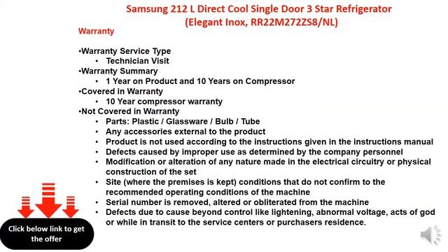 Samsung 212 L Direct Cool Single Door 3 Star Refrigerator (Elegant Inox, RR22M272ZS8/NL) смотреть онлайн