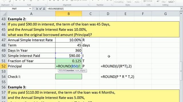 Excel 2010 Business Math 76: Simple Interest Solve For Principal смотреть онлайн