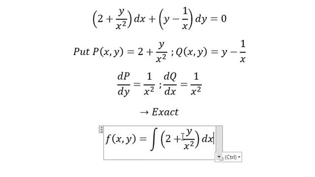 Calculus Help: Exact Differential Equations - (2x^2+y)dx+(x^2 y-x)dy=0 - Integration - Techniques смотреть онлайн