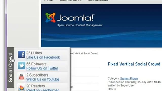 Fixed Vertical Social Crowd for Joomla Joomla Extension смотреть онлайн
