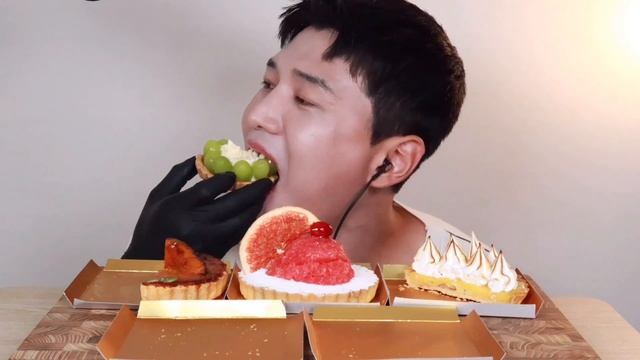 입 안 가득 과즙 폭발🍊과일 타르트,파이 먹방! ASMR (청포도타르트,사파이어타르트,자몽파이,단호박파이,레몬머랭파이) DESSERT FRUIT TARTS CAKE MUKBANG