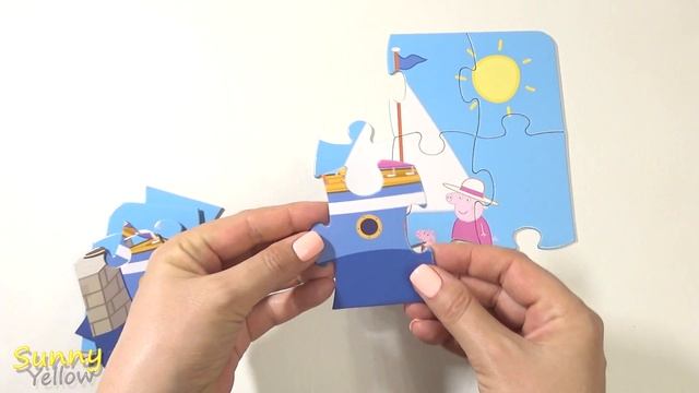Корабль Дедушки Свина | Пазл для детей Свинка Пеппа | Sunny Yellow смотреть онлайн