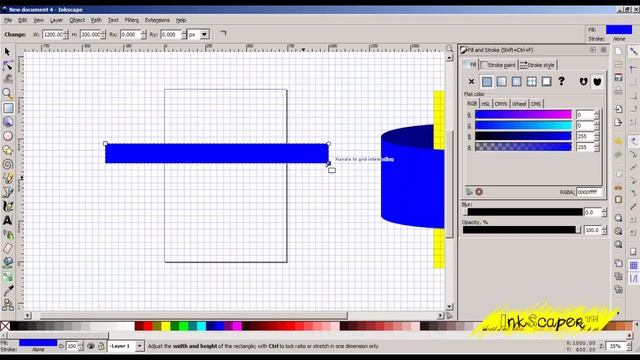 How to draw 3D object shape in inkscape : Cylinder (basic Inkscape trick) смотреть онлайн
