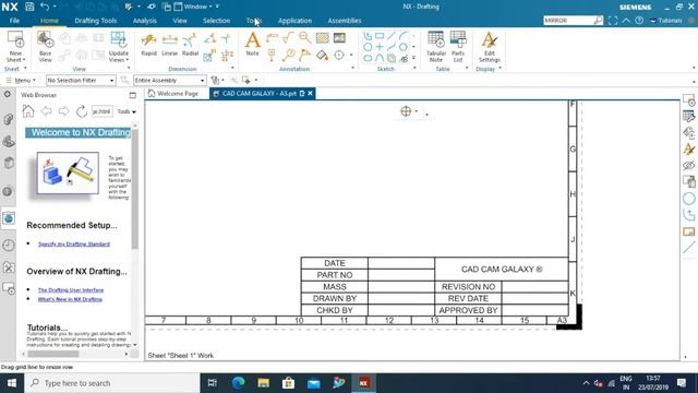 Siemens NX drafting template in NX1926 смотреть онлайн