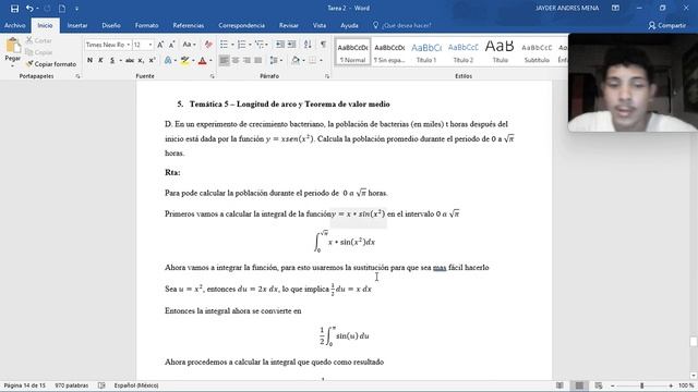 Calculo Integral - Tarea 2 - Temática 5 - Longitud de arco y Teorema de valor medio - Letra D Jayde смотреть онлайн