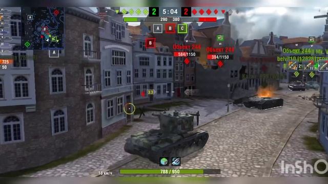Tanks blitz бой на КВ-2. Реплей от подписчика. смотреть онлайн
