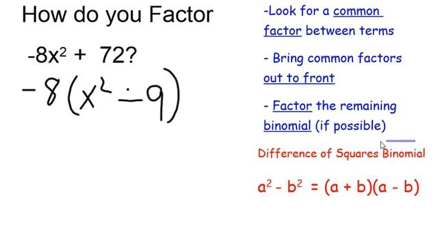 Factor -8x^2 + 72 смотреть онлайн