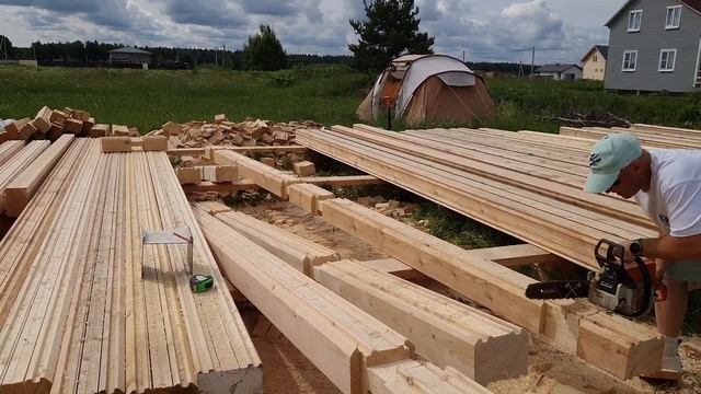20 мин. строительства дома из профилированного бруса за 3 мин. смотреть онлайн