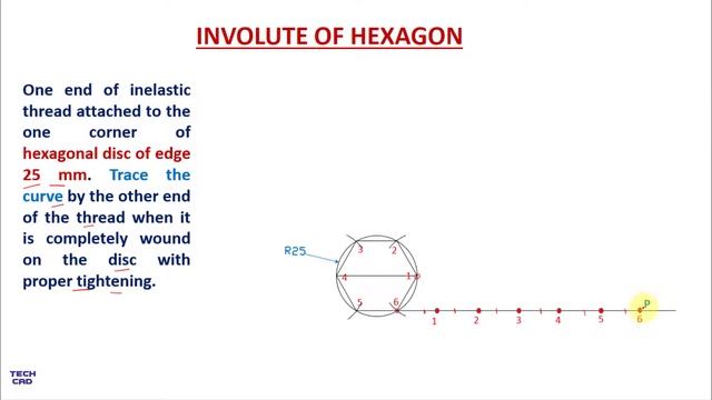 HOW TO DRAW THE INVOLUTE OF HEXAGON IN ENGINEERING DRAWING смотреть онлайн
