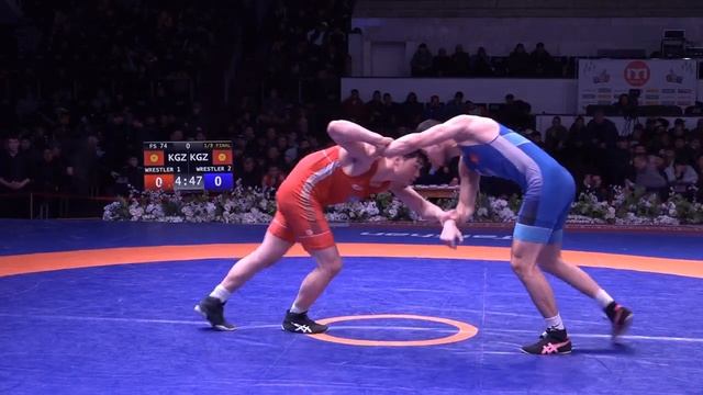 ВОЛЬНАЯ БОРЬБА. Чемпионат Кыргызстана-2024. 74 кг 1\8 Нурбек Чыныбеков-Кубат Азизбаев смотреть онлайн