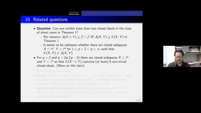 #62: Henrik Wirzenius- Closed ideals in the Banach algebra of compact-by-approximable operators смотреть онлайн