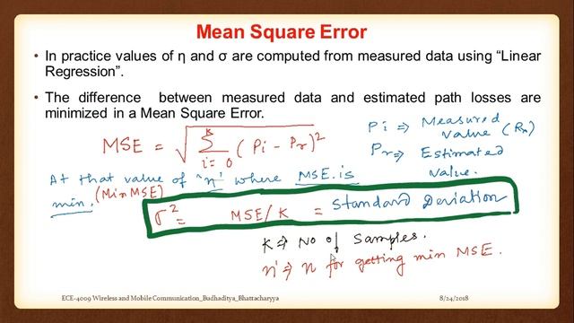 Lecture 16: Log Distance and Log Normal Shadowing for practical link budget analysis смотреть онлайн