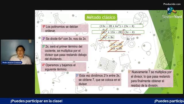 ENTREVISTA A DOCENTE DEL ÁREA DE MATEMÁTICAS Y CLASE GRATUITA "DIVISIÓN ALGEBRAICA" смотреть онлайн