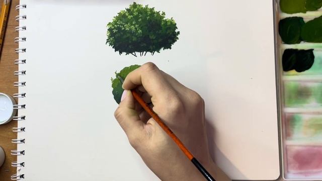 РИСУЕМ КУСТЫ ГУАШЬЮ смотреть онлайн