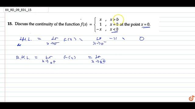 Discuss the continuity of the function `f(x)={x1-1,x gt 0,x=0x lt 0` at the point `x=0` смотреть онлайн