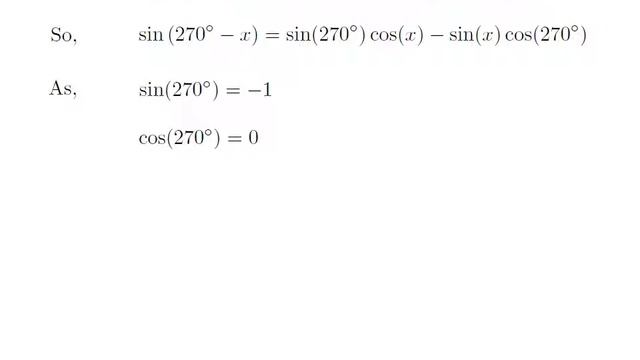 sin(270 - x) | sin(3pi/2 - x) | sin(270 - A) | sin(3pi/2 - A) | sin(270 - theta) смотреть онлайн