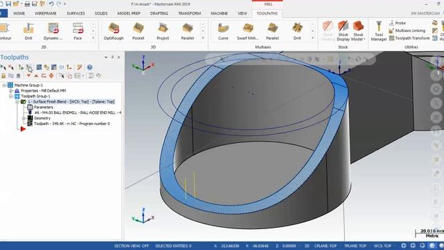 Mastercam 2019 Programming Tutorial for Beginners: Blend Tool Path| Mastercam Blend Tool Path смотреть онлайн