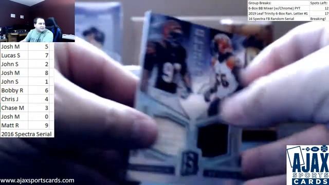 2016 Panini Spectra Football Hobby Box Random Serial # Group Break смотреть онлайн