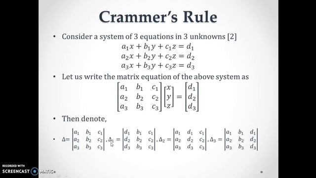 Numerical Matrix Methods Part 1 Cramer's Rule смотреть онлайн