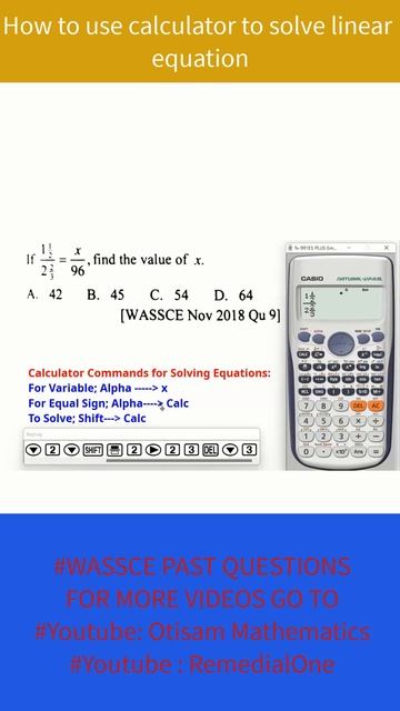 Using calculator to solve linear equation||WASSCE||JAMB смотреть онлайн