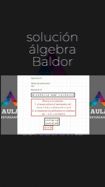 Solución álgebra de Baldor ejercicio 21 #excel #algebradebaldor #educacion #maths #profeandalon смотреть онлайн