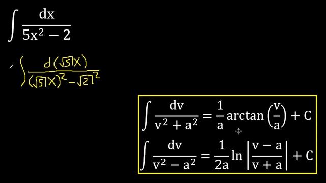 integrales aplicando formulas . integral de dx/5x^2-2 , uso de tablas de integracion смотреть онлайн