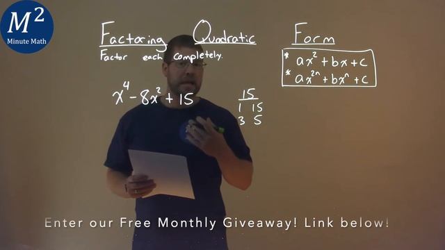 Factor Completely x^4-8x^2+15 смотреть онлайн