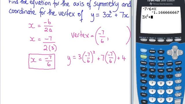 Finding the equation for the axis of symmetry & the vertex coordinate of a quadratic function смотреть онлайн